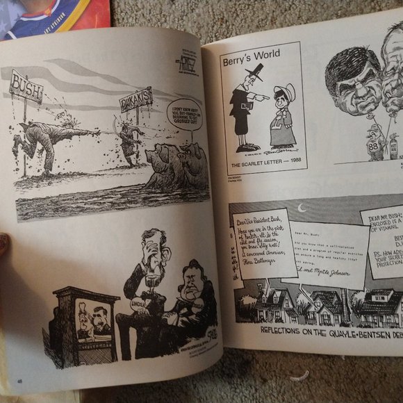 Best Editorial Cartoons of Year 1989 Charles Brooks paperback vintage politics - Picture 4 of 10